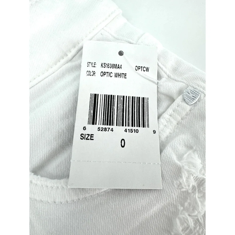 KUT from the Kloth Jane High Rise Long Short Optic White Size 0 NWT